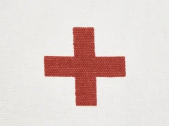 Clearance Beliani Set di 2 cuscini VELLEIA Cotone 50 x 35 cm Bianco Trama geometrica Bianco Rosso