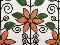 New Beliani Set di 2 cuscini VELLORE Cotone 50 x 50 cm Multicolore Trama floreale Arancione Bianco Nero Verde Multicolore