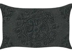 Sale Beliani Set di 2 cuscini VELOOR Cotone 30 x 50 cm scuro Trama orientale Grigio