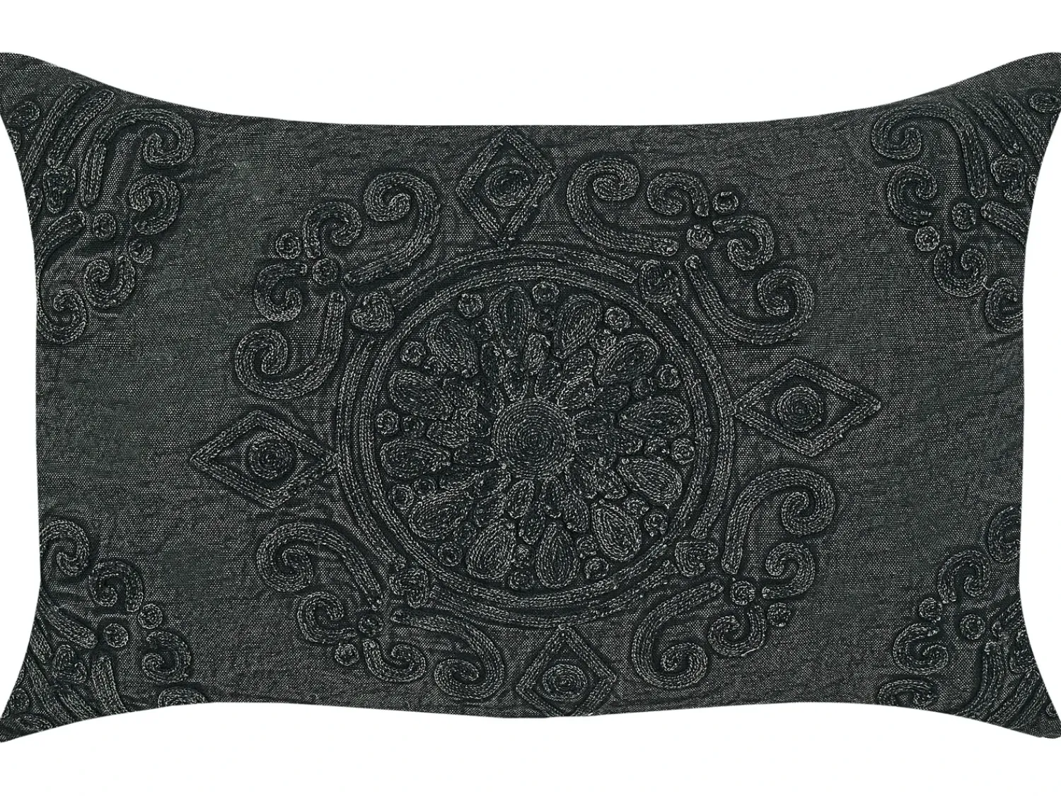 Sale Beliani Set di 2 cuscini VELOOR Cotone 30 x 50 cm scuro Trama orientale Grigio