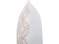 Discount Beliani Set di 2 cuscini VERBENA Cotone 45 x 45 cm Rosa Trama geometrica Bianco Rosa