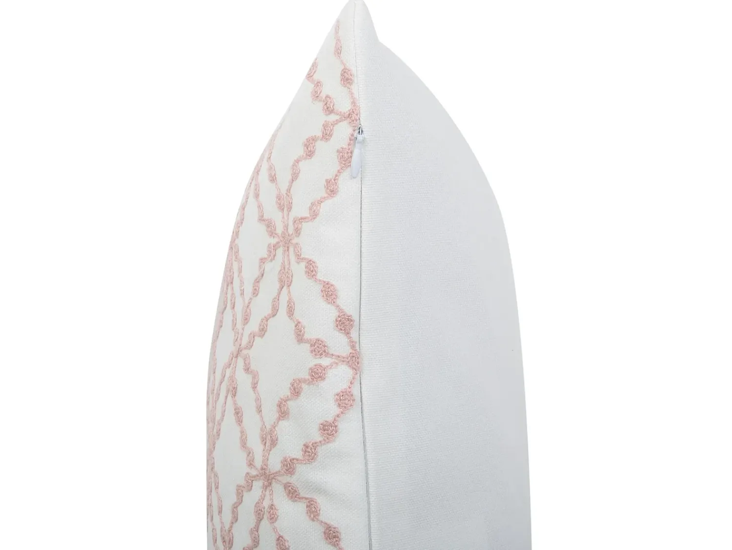 Discount Beliani Set di 2 cuscini VERBENA Cotone 45 x 45 cm Rosa Trama geometrica Bianco Rosa