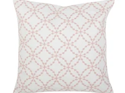 Discount Beliani Set di 2 cuscini VERBENA Cotone 45 x 45 cm Rosa Trama geometrica Bianco Rosa