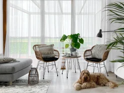 Beliani Set di 2 cuscini VILLUR Cotone 45 x 45 cm A strisce Beige