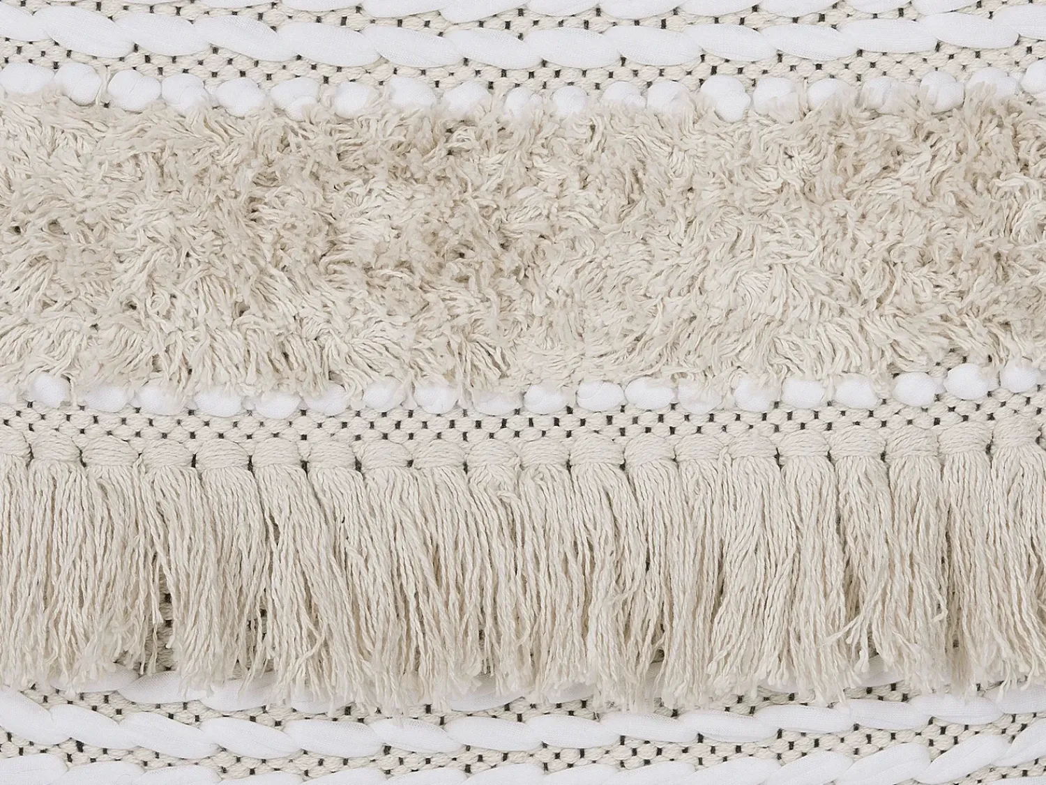 Beliani Set di 2 cuscini VILLUR Cotone 45 x 45 cm A strisce Beige