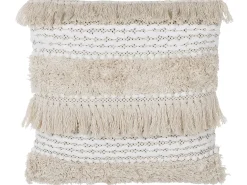 Beliani Set di 2 cuscini VILLUR Cotone 45 x 45 cm A strisce Beige