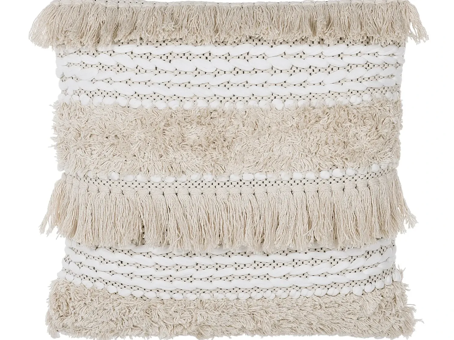 Beliani Set di 2 cuscini VILLUR Cotone 45 x 45 cm A strisce Beige