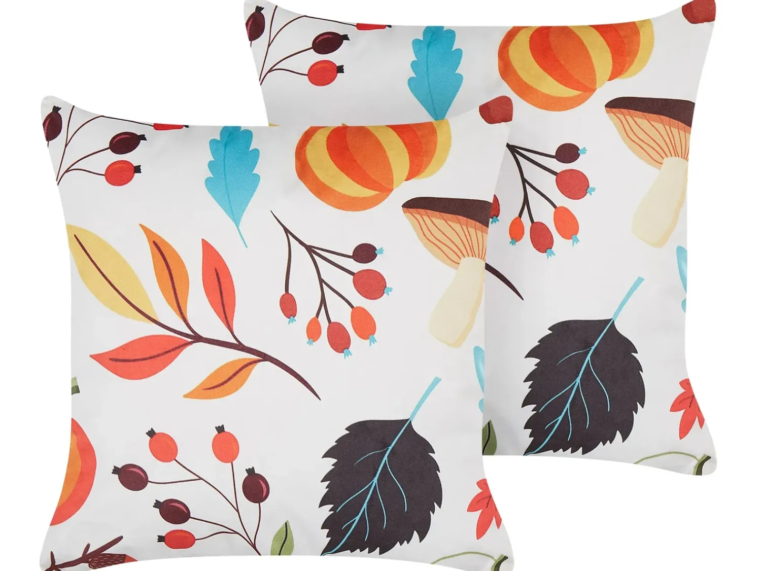 Sale Beliani Set di 2 cuscini VISCARIA Velluto 45 x 45 cm Trama di piante Multicolore