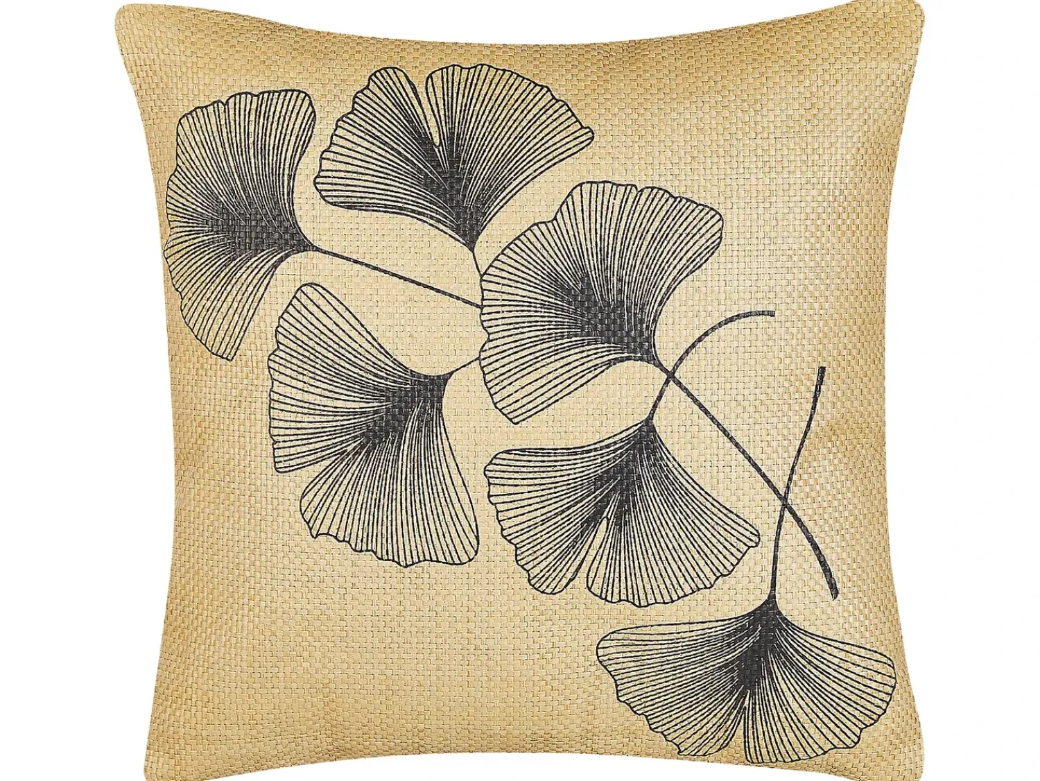 Clearance Beliani Set di 2 cuscini WAKAD 45 x 45 cm Beige Trama di piante Beige Nero