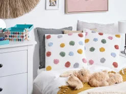Online Beliani Set di 2 cuscini WALLFLOWER Cotone 45 x 45 cm Bianco Bianco Multicolore