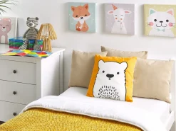 Best Beliani Set di 2 cuscini WARANASI Cotone 45 x 45 cm Arancione Bianco Arancione Nero