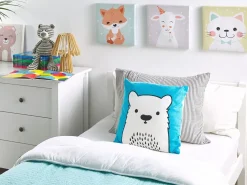 Online Beliani Set di 2 cuscini WARANASI Cotone 45 x 45 cm Blu Bianco Blu Nero
