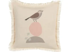 New Beliani Set di 2 cuscini WATTLE 60 x 60 cm Beige chiaro Trama animale Beige Grigio Rosa