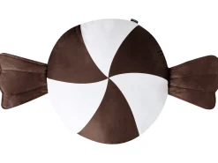 Outlet Beliani Set di 2 cuscini WHIRL CANDY Tessuto 60 x 60 cm Marrone/Bianco Modello natalizio Bianco Marrone
