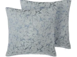 Hot Beliani Set di 2 cuscini WISTERIA 45 x 45 cm chiaro Tinta unita Grigio
