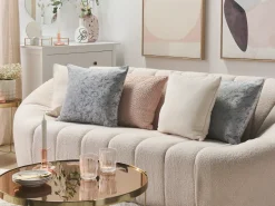 Hot Beliani Set di 2 cuscini WISTERIA 45 x 45 cm chiaro Tinta unita Grigio