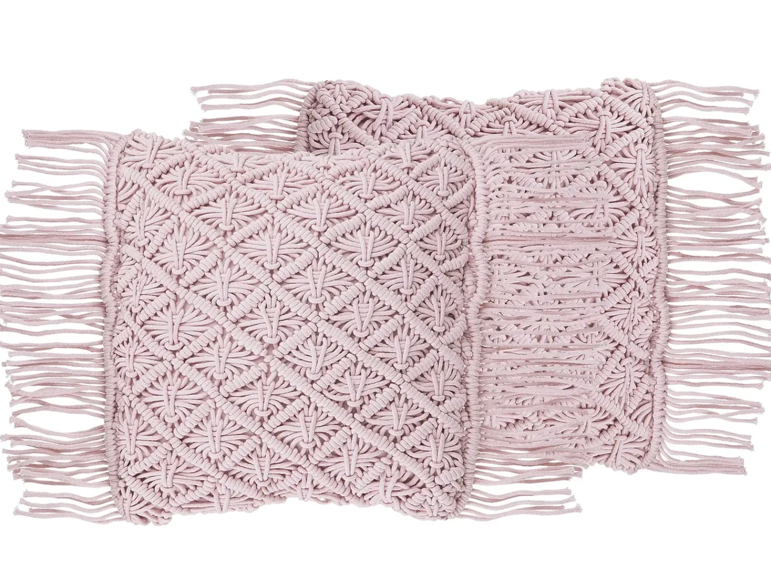 Best Beliani Set di 2 cuscini YANIKLAR Cotone 40 x 40 cm Trama geometrica Rosa