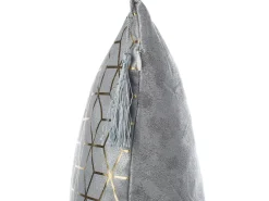Clearance Beliani Set di 2 cuscini YARINA 45 x 45 cm Grigio Trama geometrica Oro Argento