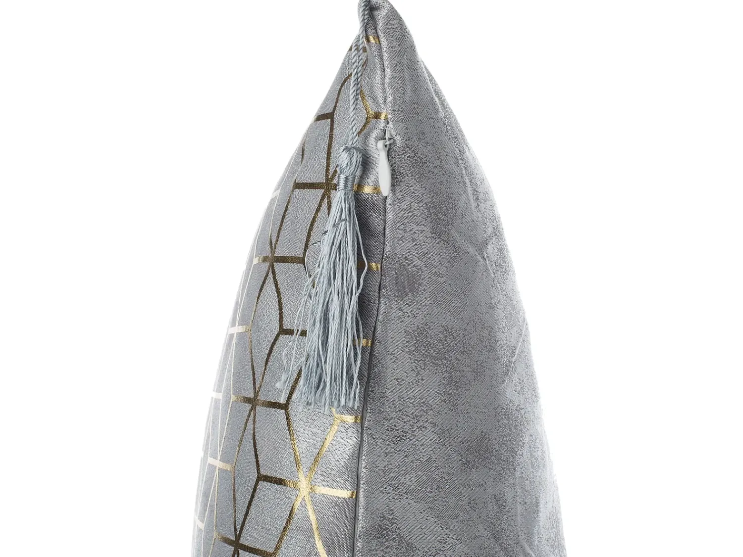 Clearance Beliani Set di 2 cuscini YARINA 45 x 45 cm Grigio Trama geometrica Oro Argento