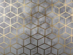 Clearance Beliani Set di 2 cuscini YARINA 45 x 45 cm Grigio Trama geometrica Oro Argento