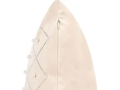Online Beliani Set di 2 cuscini YARROW Velluto 45 x 45 cm Beige Trama geometrica Argento Beige