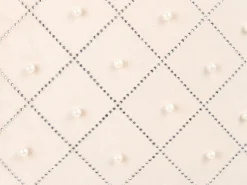 Online Beliani Set di 2 cuscini YARROW Velluto 45 x 45 cm Beige Trama geometrica Argento Beige