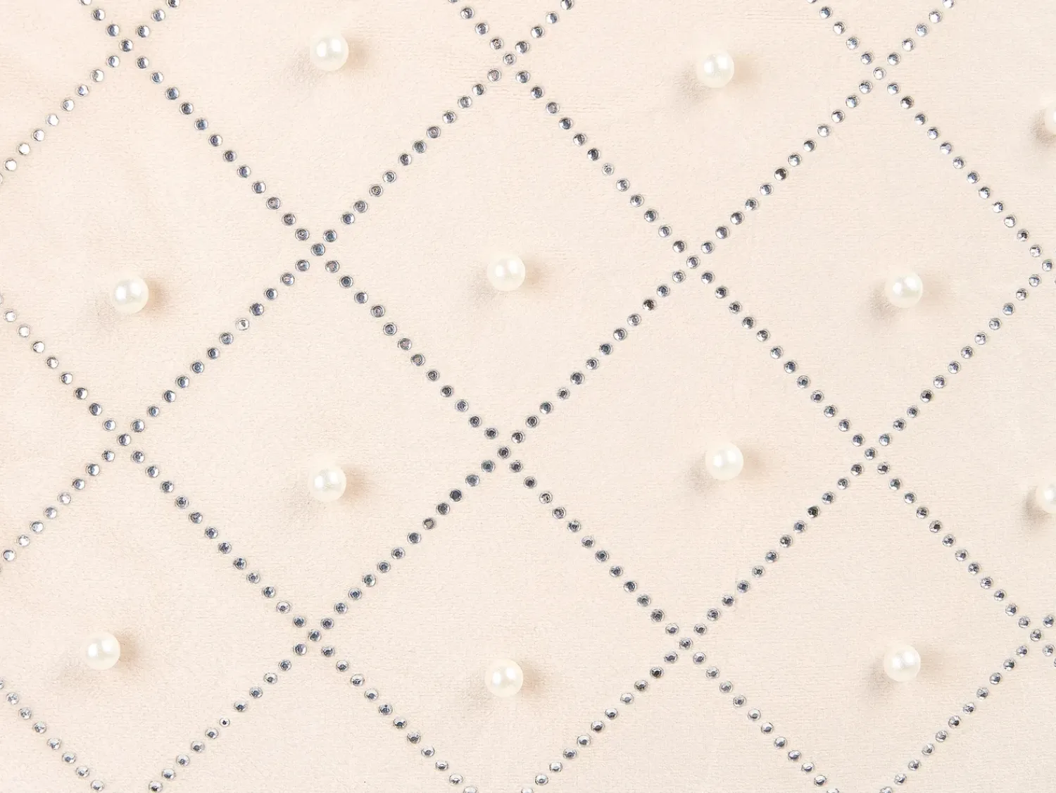 Online Beliani Set di 2 cuscini YARROW Velluto 45 x 45 cm Beige Trama geometrica Argento Beige