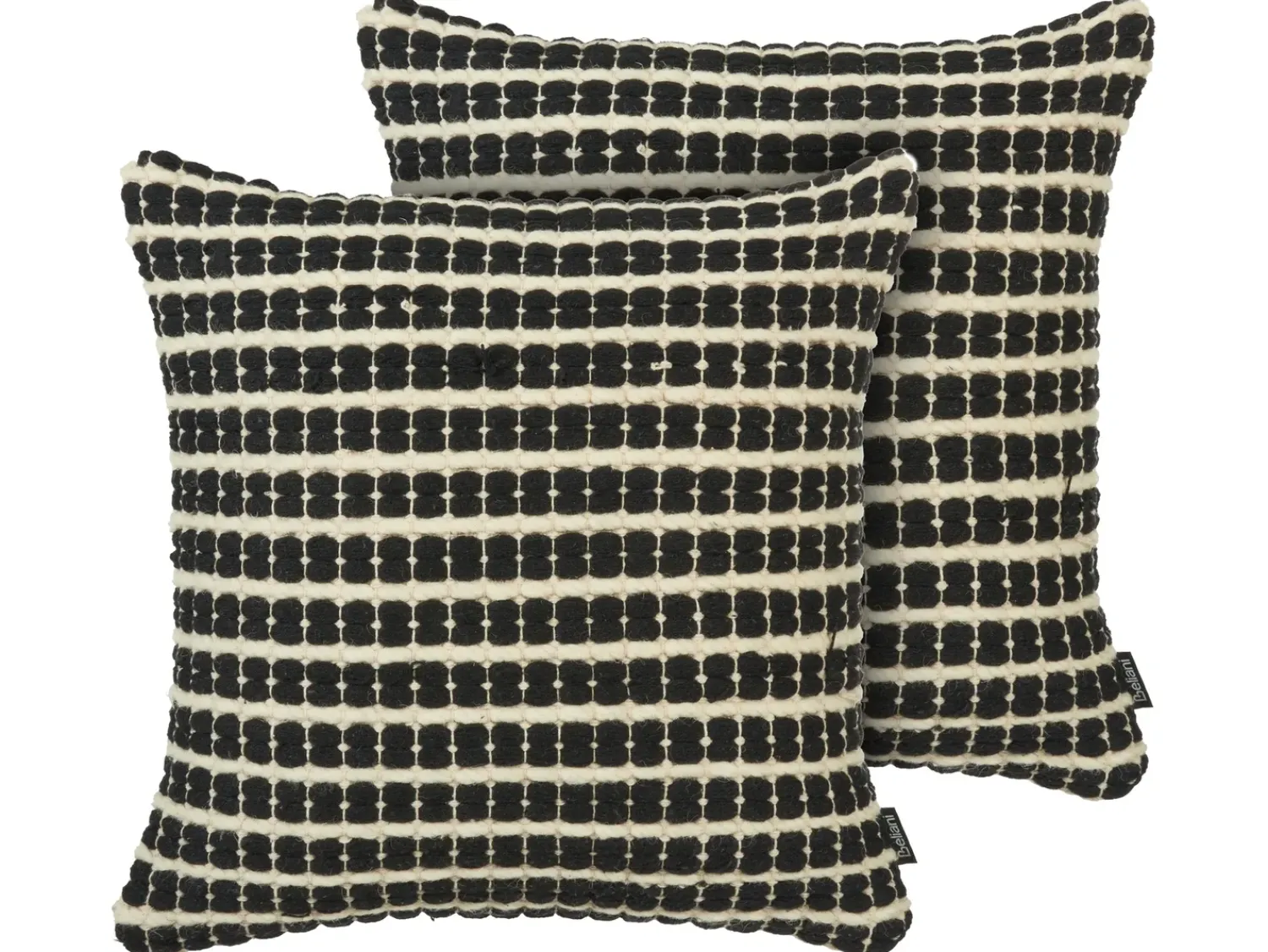 Sale Beliani Set di 2 cuscini YONCALI Cotone 45 x 45 cm Nero Trama a scacchi Bianco Nero