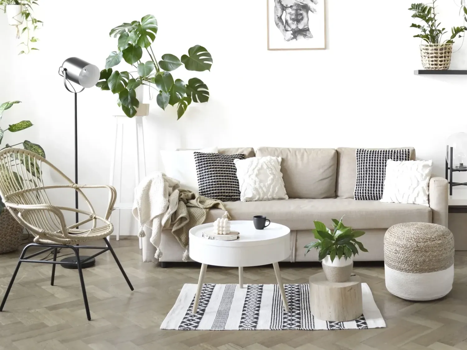 Sale Beliani Set di 2 cuscini YONCALI Cotone 45 x 45 cm Nero Trama a scacchi Bianco Nero