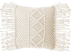 Hot Beliani Set di 2 cuscini YORTAN Cotone 45 x 45 cm chiaro Trama geometrica Beige