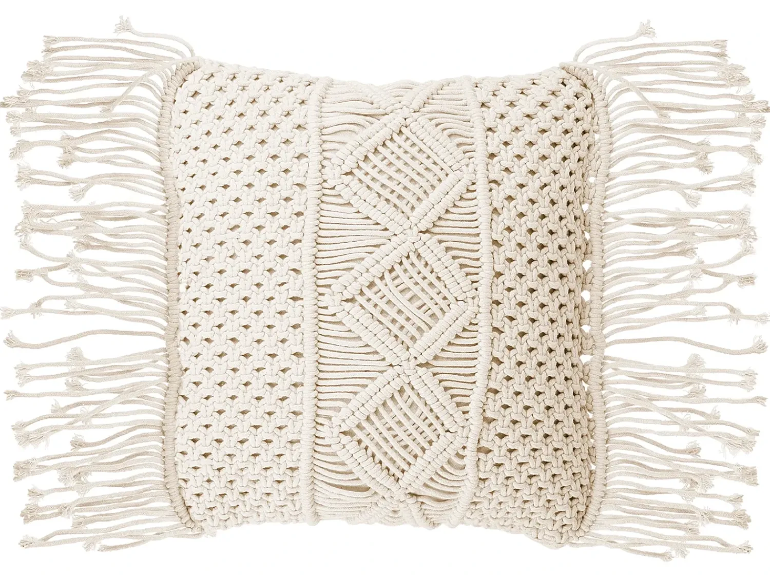 Hot Beliani Set di 2 cuscini YORTAN Cotone 45 x 45 cm chiaro Trama geometrica Beige