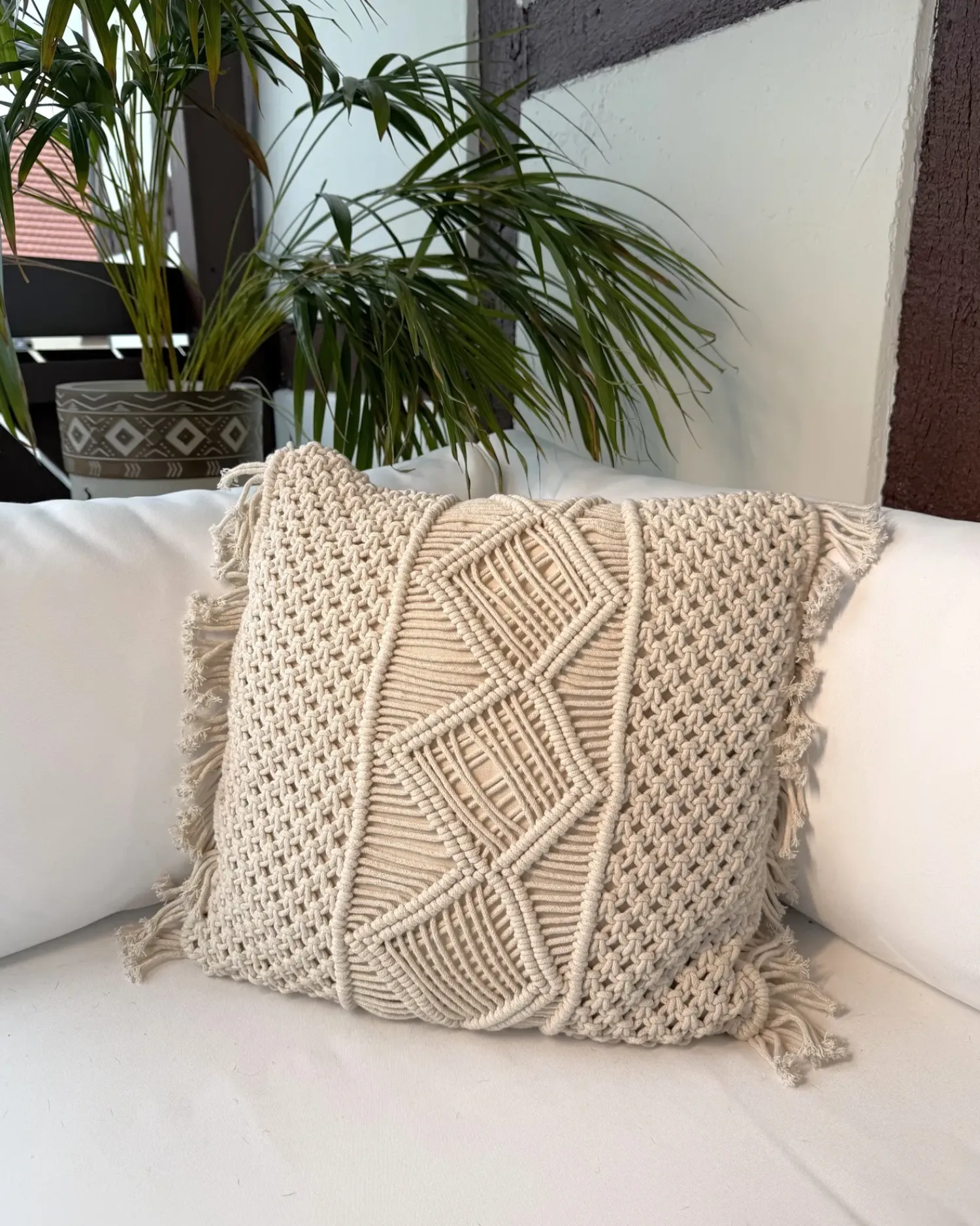 Hot Beliani Set di 2 cuscini YORTAN Cotone 45 x 45 cm chiaro Trama geometrica Beige