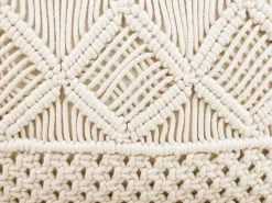 Hot Beliani Set di 2 cuscini YORTAN Cotone 45 x 45 cm chiaro Trama geometrica Beige