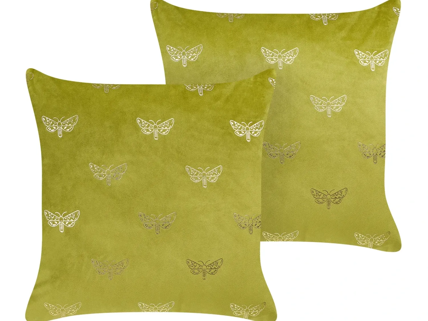 Discount Beliani Set di 2 cuscini YUZURI Velluto 45 x 45 cm Verde chiaro Trama animale Oro Verde