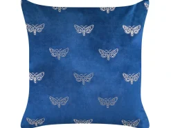 Outlet Beliani Set di 2 cuscini YUZURI Velluto 45 x 45 cm Blu marino Trama animale Argento Blu