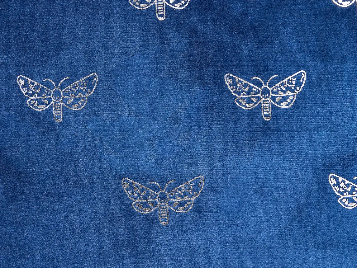 Outlet Beliani Set di 2 cuscini YUZURI Velluto 45 x 45 cm Blu marino Trama animale Argento Blu