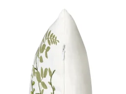 Beliani Set di 2 cuscini ZALEYA Cotone Bianco Trama floreale Bianco Verde