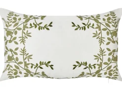 Hot Beliani Set di 2 cuscini ZALEYA Cotone Bianco Trama floreale Bianco Verde