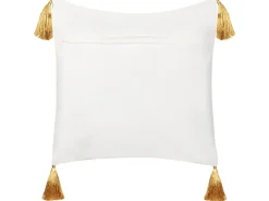Beliani Set di 2 cuscini ZAMIA Cotone 45 x 45 cm Bianco Modello natalizio Bianco Oro Verde