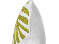 Best Beliani Set di 2 cuscini ZENOBIA Cotone 45 x 45 cm Verde scuro Trama di piante Bianco Verde