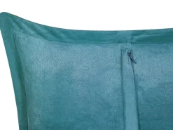 Online Beliani Set di 2 cuscini ZINNIA Velluto a coste Foglia di tè Tinta unita Blu