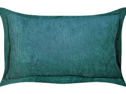 Best Beliani Set di 2 cuscini ZINNIA Velluto a coste Foglia di tè Tinta unita Blu