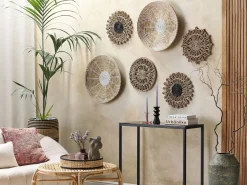 Beliani Set di decorazioni da appendere PINTANO Alghe marine 50/35/36 cm Naturale Bianco Marrone Nero