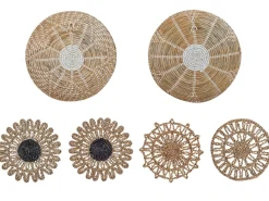Beliani Set di decorazioni da appendere PINTANO Alghe marine 50/35/36 cm Naturale Bianco Marrone Nero