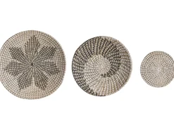 New Beliani Set di 3 decorazioni da appendere CANTHO Alghe marine 40/35/20 cm Nero Beige Bianco Naturale Nero
