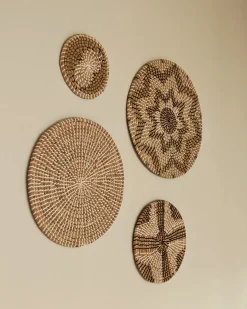Sale Beliani Set di decorazioni da appendere LAOCAI Alghe marine 45/40/30/20 cm Nero Beige Bianco Naturale Nero
