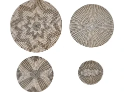 Sale Beliani Set di decorazioni da appendere LAOCAI Alghe marine 45/40/30/20 cm Nero Beige Bianco Naturale Nero