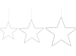 Discount Beliani Set di 3 decorazioni da appendere LED KUNNARI Stella 50/40/30 cm Argento