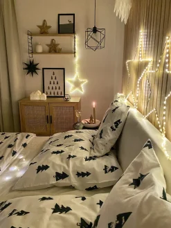 Discount Beliani Set di 3 decorazioni da appendere LED KUNNARI Stella 50/40/30 cm Argento