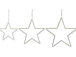 Discount Beliani Set di 3 decorazioni da appendere LED KUNNARI Stella 50/40/30 cm Argento